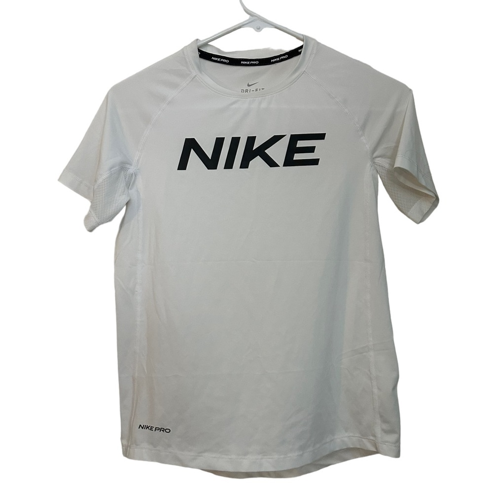 Nike  athletic t-shirt Dri-Fit white polyester Nike Pro kids size L